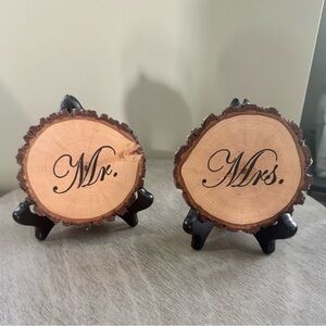 Mr. & Mrs. Rustic Wood Slices